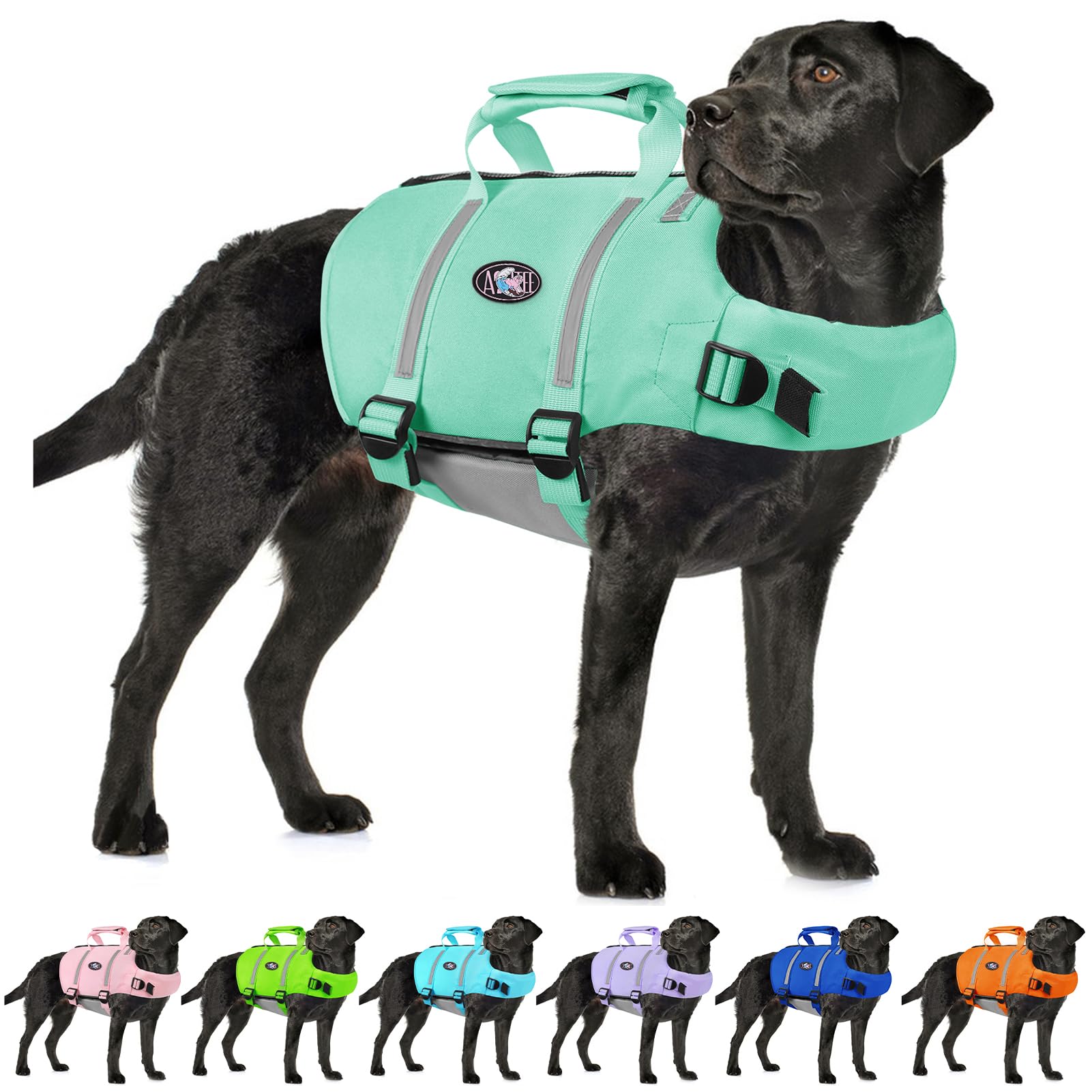 Photo 1 of AOFITEE Dog Life Jacket Large, XL Dog Life Vest for Swimming, XL Dogs Swim Vest, High Buoyancy Pet Float Life Preserver with Back Zip and Rescue Handle, Adjustable Dogs Swimming Vest for Large Dogs