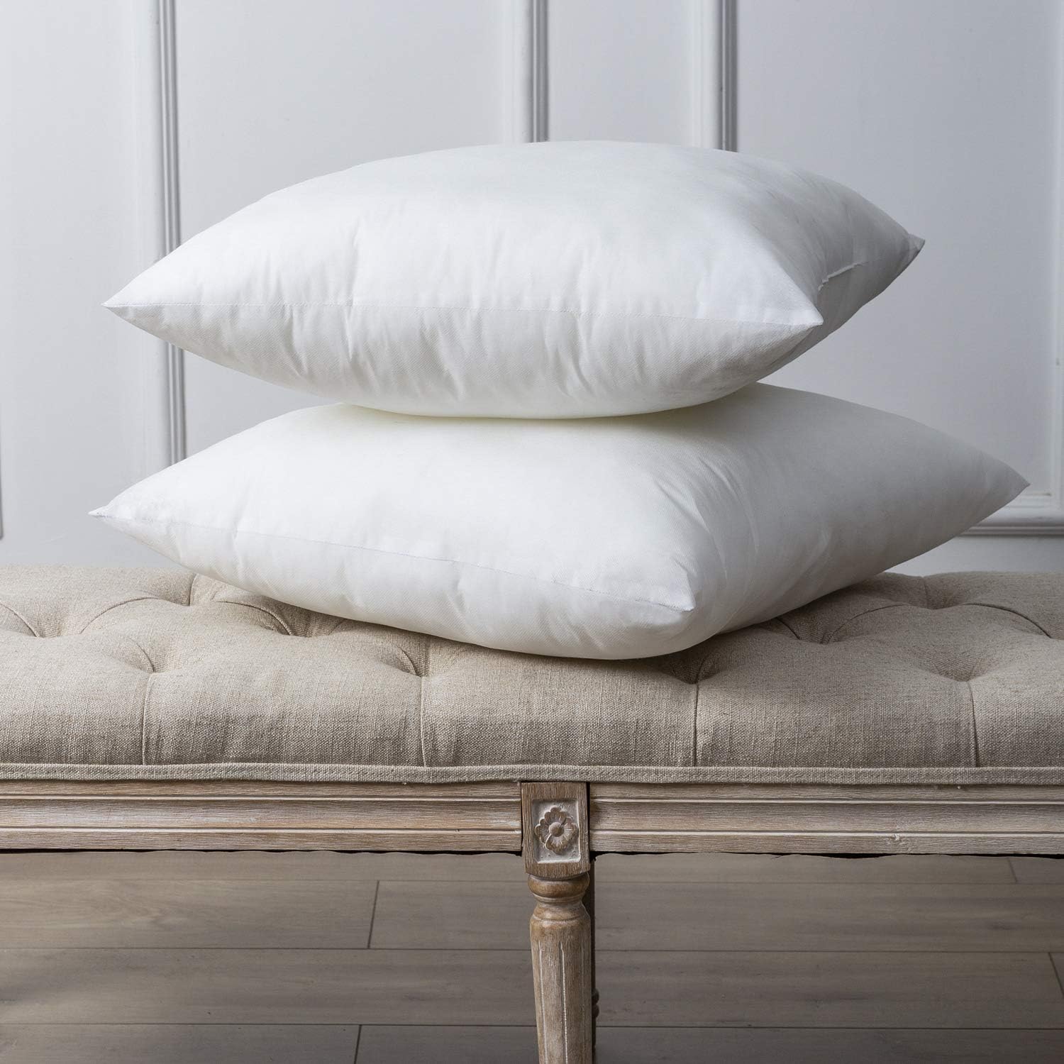 Phantoscope Premium Outdoor Pillow Inserts - Pack of 2 Square Form Decorative Throw Pillow Couch Sham Cushion Stuffer 18 x 18 inches- Water, Mildew, Dust Mite Resistant: Home & Kitchen