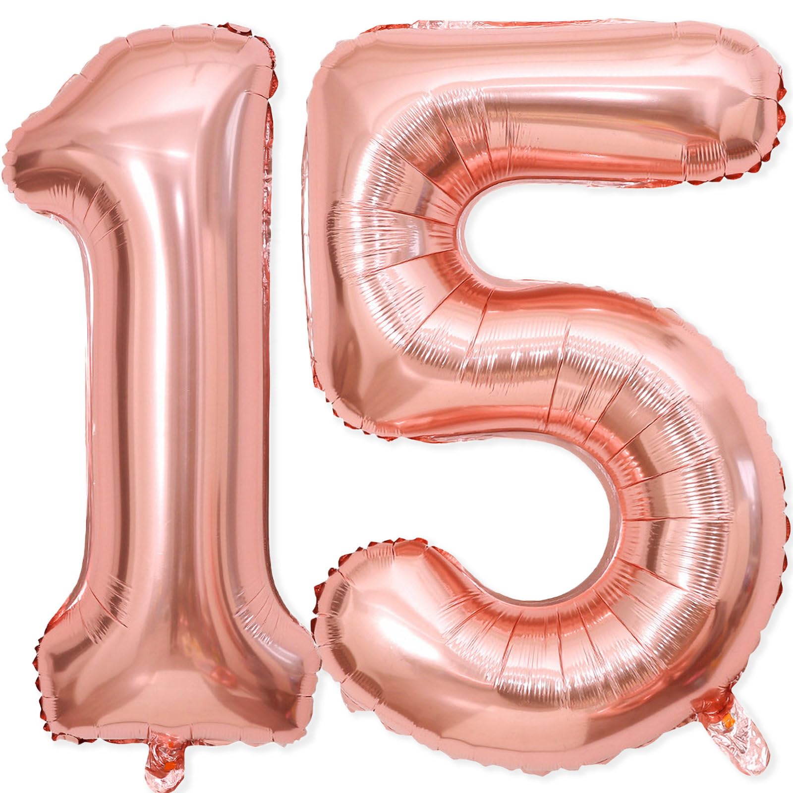 Photo 1 of 15 Balloon Number, 40 Inch Rose Gold Foil Balloons Giant Jumbo Helium Number 15 or 51 Balloons for 15th 51th Birthday Decorations Anniversary Events Girls Party Decorations (Rose Gold)