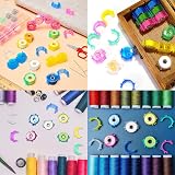 Fibclhaz 100PCS Colorful Sewing Bobbin Clips Holder Tool for Quilting view 3