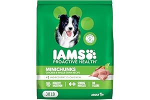 IAMS Proactive Health Adult Minichunks Dry Dog Food Chicken & Whole Grain Recipe, 30 lb. Bag