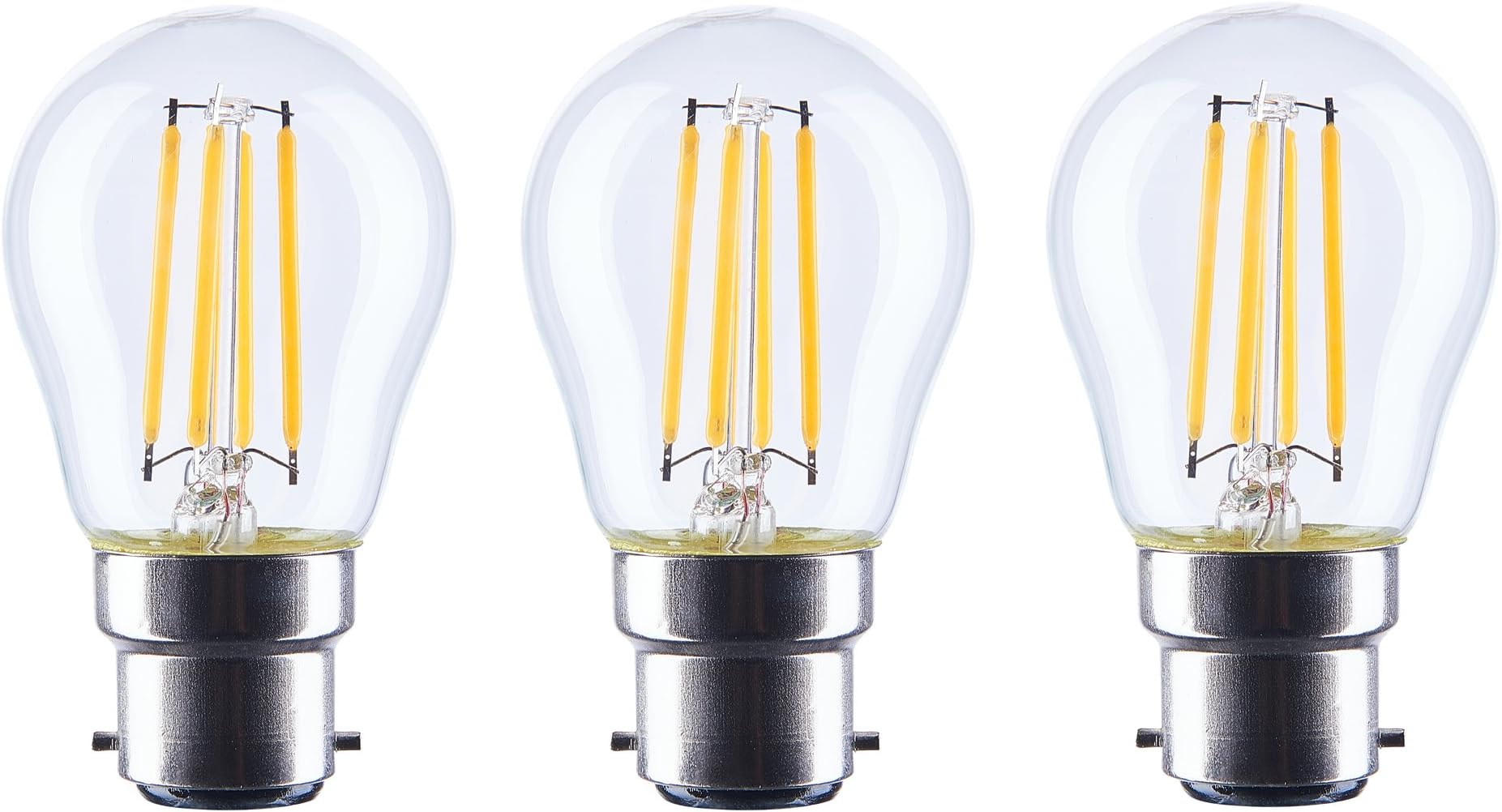 ASELIHGT G45 4W Vintage LED Light Bulbs,B22 Dimmable 4000k Edison Led Filament Bulbs,Golf Ball Light Bulb,Repalce 40 Watt Incandescent Bulbs,Led bulb G45-4W-B22-4000K,3 Pack [Energy Class A++]