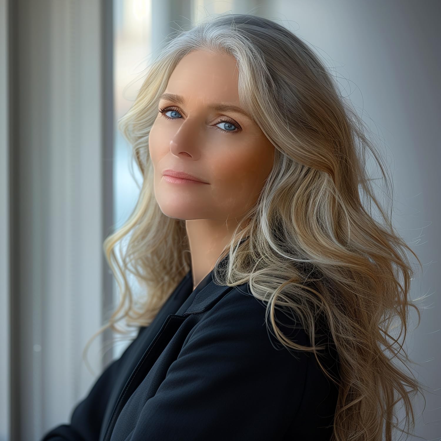 SereneWig 24" Platinum Blonde Lace Front Wigs for Women, Natural Blonde Highlight Hair Heat Resistant Synthetic Lace Front Wigs for Women Daily Use Cosplay Party Drag Queen Wig