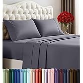 Utopia Bedding Queen Size Sheet Set – 4 Piece Bed Sheets, Soft and Breathable Microfiber, Includes 1 Fitted Sheet, 1 Flat Sheet and 2 Pillowcases – Oeko Tex (Grey)