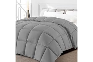 Minoroty Queen Comforter Duvet Insert - All Season Down Alternative Quilted Bed Comforters Queen Size with Corner Tabs - Machine Washable - Light Grey