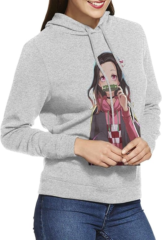 Amazon.com: Women's Hoodies Demon Slayer Kamado Nezuko Work Cool Hooded Sweatshirt Gray: Clothing