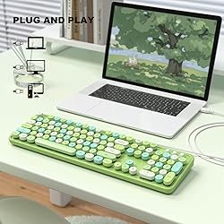 MOFII Wired Keyboard, Full Size USB Keyboard Plug