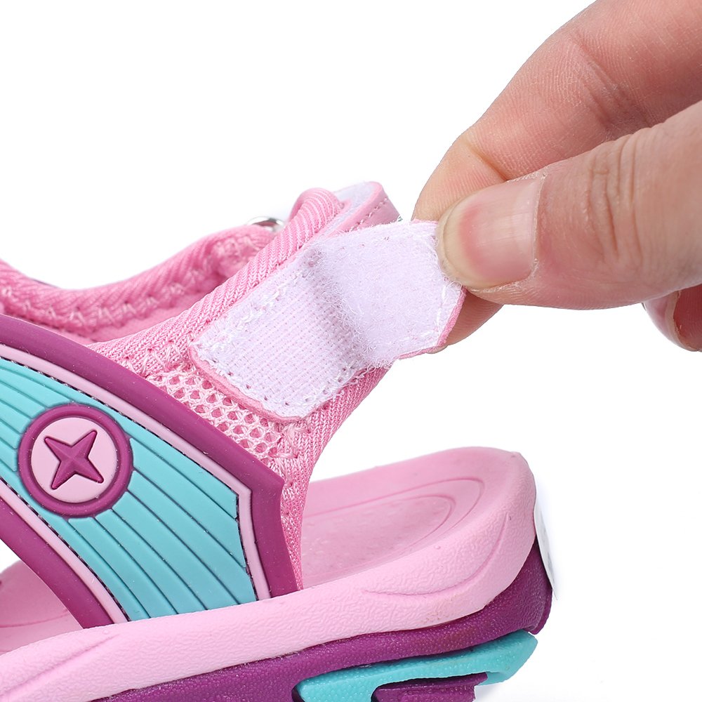 HOBIBEAR Boys Girls Sport Water Sandals Closed-Toe Outdoor(10,Pink)