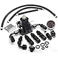 YESHMA EFI Fuel Pressure Regulator Kit 0-100psi with Gauge 6AN Fuel Line Fitting Universal Adjustable Aluminum (Black)