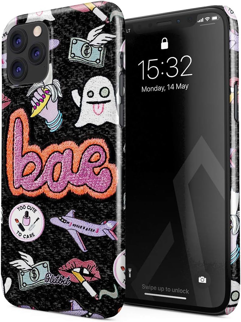 wallpapers Aesthetic Phone Cases For Iphone 11 Pro Max glitbit compatible with iphone 11 pro max case bae kawaii aesthetic crybaby tumblr embroidery patch babe thin design durable hard shell plastic