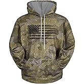 H HYFOL Graphic Hoodies for Men USA Flag American Patriotic Long Sleeve Pocket Pullover Sweatshirts