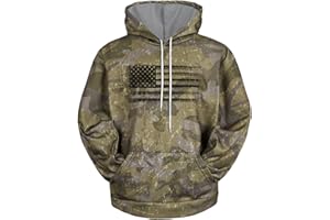 H HYFOL Graphic Hoodies for Men USA Flag American Patriotic Long Sleeve Pocket Pullover Sweatshirts