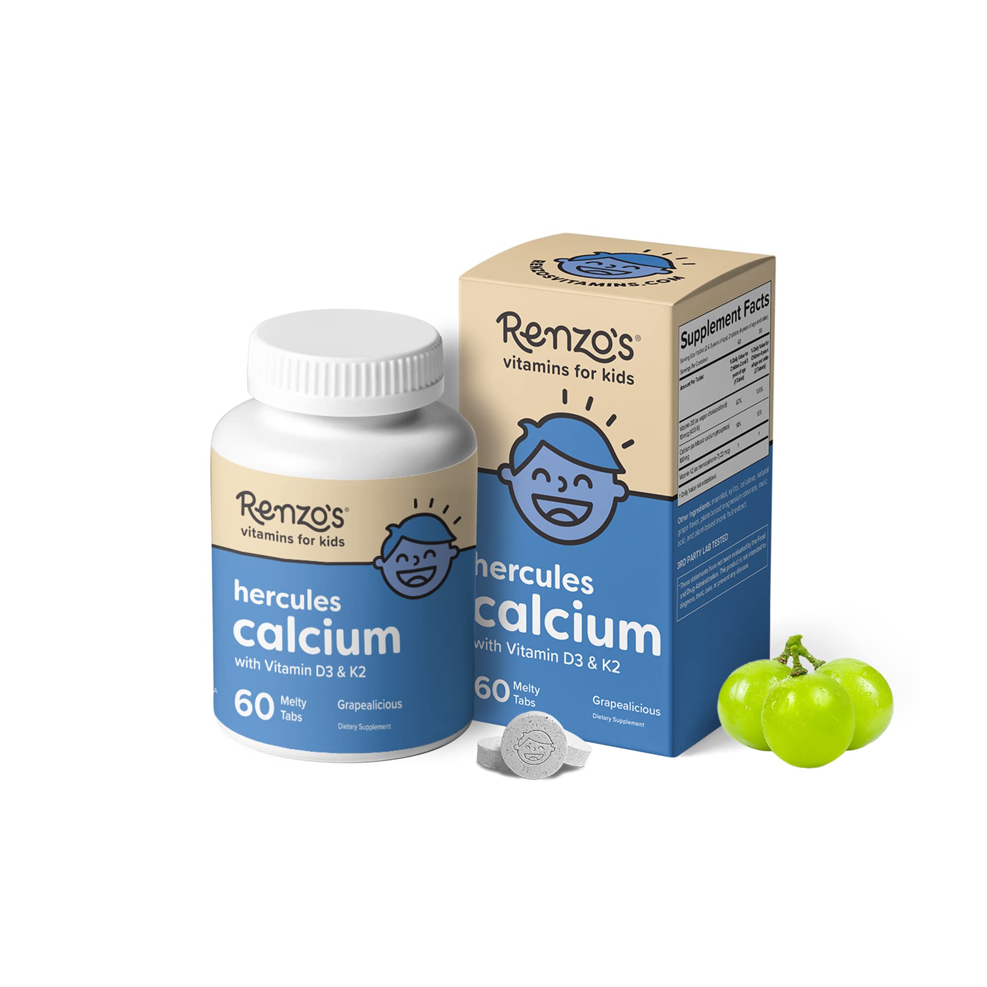 Renzo's Vitamins Stronger Now Bundle - Picky Eater Kids Multivitamin, Hercules Calcium, and Vitamin D3 for Kids