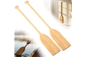 Silipull 2 Pcs 4 ft Wooden Canoe Oar Paddle, 48 Inches Paddle Canoe, Solid Pine Handheld Wooden Oar for Kayak Water Sport Home Decoration Gifts Craft Projects