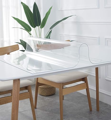 Amazon Co Jp Pvc製 テーブルクロス テーブルマット透明 デスクマット 長方形 厚さ 2mm 80x150cm 防水 耐久 汚れ防止 無臭 で収縮しない ホーム キッチン