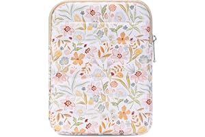 Clezolraa 6-7 Inch Puffy Sleeve Case for 7" Kindle Paperwhite 12th Gen/Colorsoft 2024, 6.8" Kindle Paperwhite 11th Gen, 6" Kindle 11th Gen 2024/2022, Oasis, Protective Pouch Bag, Beige Floral