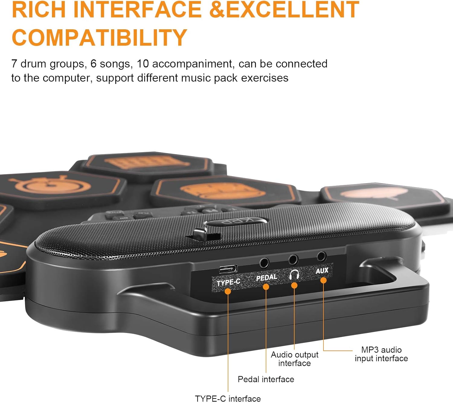 With Kit Pads Drum Up Set Roll Drum Electronic Headphone Kids For Birthday Holiday Christmas For Pedals Gift Sticks Foot Pedals Drum Speaker Drum Built In Jack Drum Sets Electronic Drums Excellent Prices Www Klevering Com