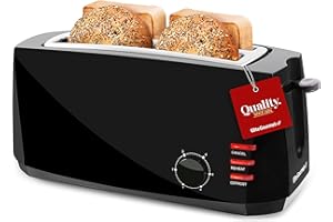 Elite Gourmet ECT4829B Maxi-Matic 4 Slice Long Slot Toaster 6 Toast Settings, Defrost, Reheat, Cancel Functions, Extra Wide 1