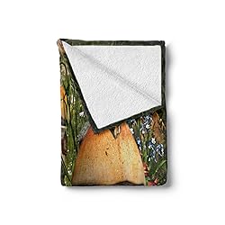 Ambesonne Forest Throw Blanket, Woodland Cottages