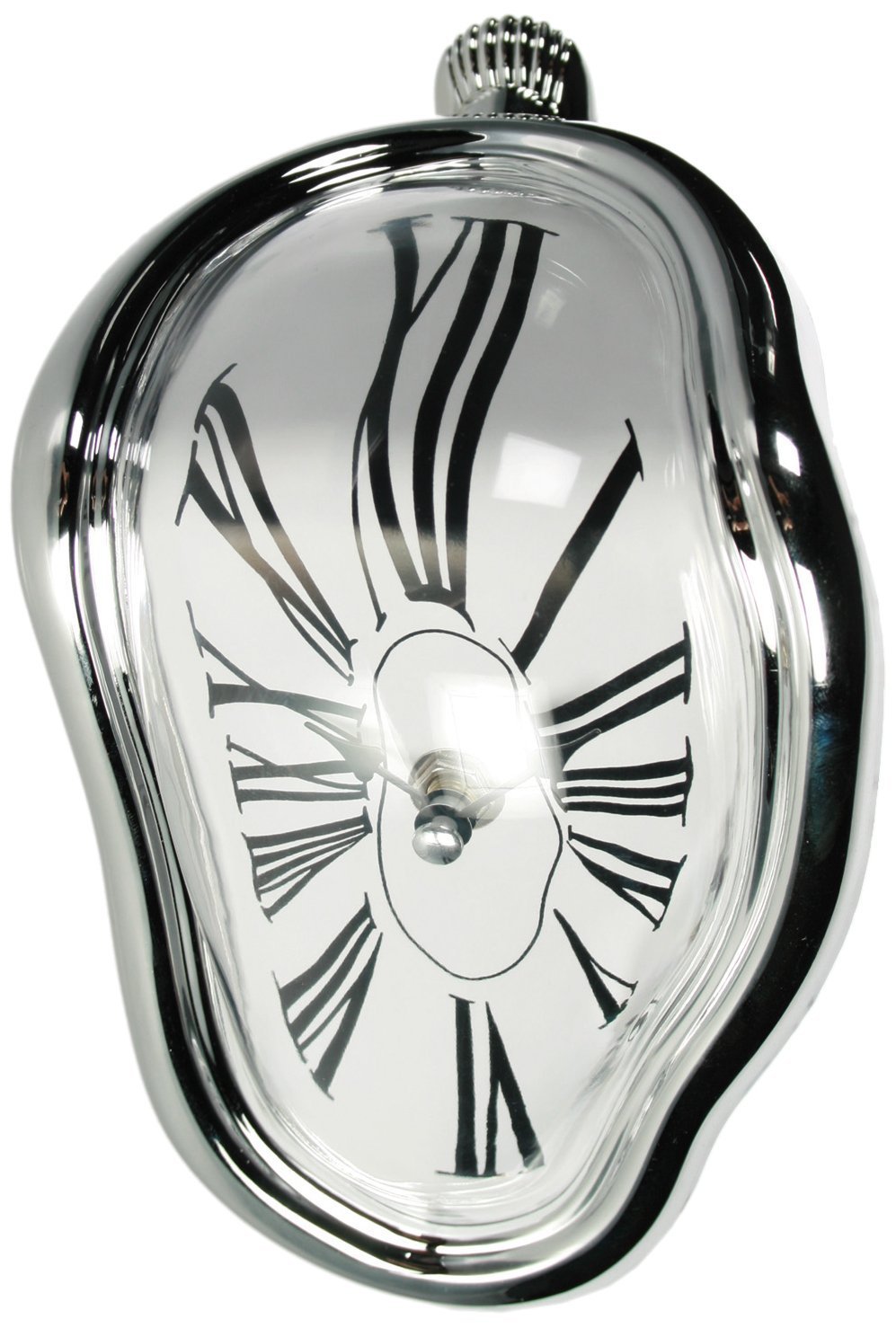 Out of the Blue Plastic Desk Clock Inspired by Salvador Dali, Silver, 16.5 x 12.5 x 17.5 cm