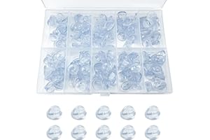 DUFEIMOY 150Pcs Rubber Pin Backs Locking, Locking Pin Backs with Storage Case, Pin Backs Pin Keepers for Brooch Tie Hat Badge Insignia, Clear Pin Locks