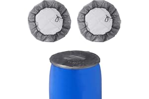 HUROUTD 2 Pcs Mesh Cover with Drawstring, Water Collection Buckets Cover Rain Collection Barrels Netting Screen for ​Preventing Fallen Leaves Debris and Small Object