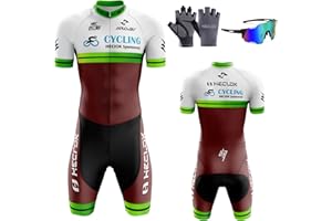 HECLOK Mens Cycling Skinsuit Padded One Piece Trisuit Bike Top Short, Mens Pro Trisuit Triathlon Suit,Running Swimming