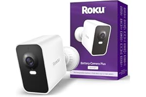 Roku Battery Camera Plus for Home Security - New 2025 Weather-Resistant Outdoor & Indoor Wireless Camera & Pet Monitor with 1080p HD & Two-Way Audio - 4X Rechargeable Battery Capacity