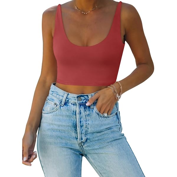 REORIA Women's Summer Basic Sleeveless Adjustable Spaghetti Strap