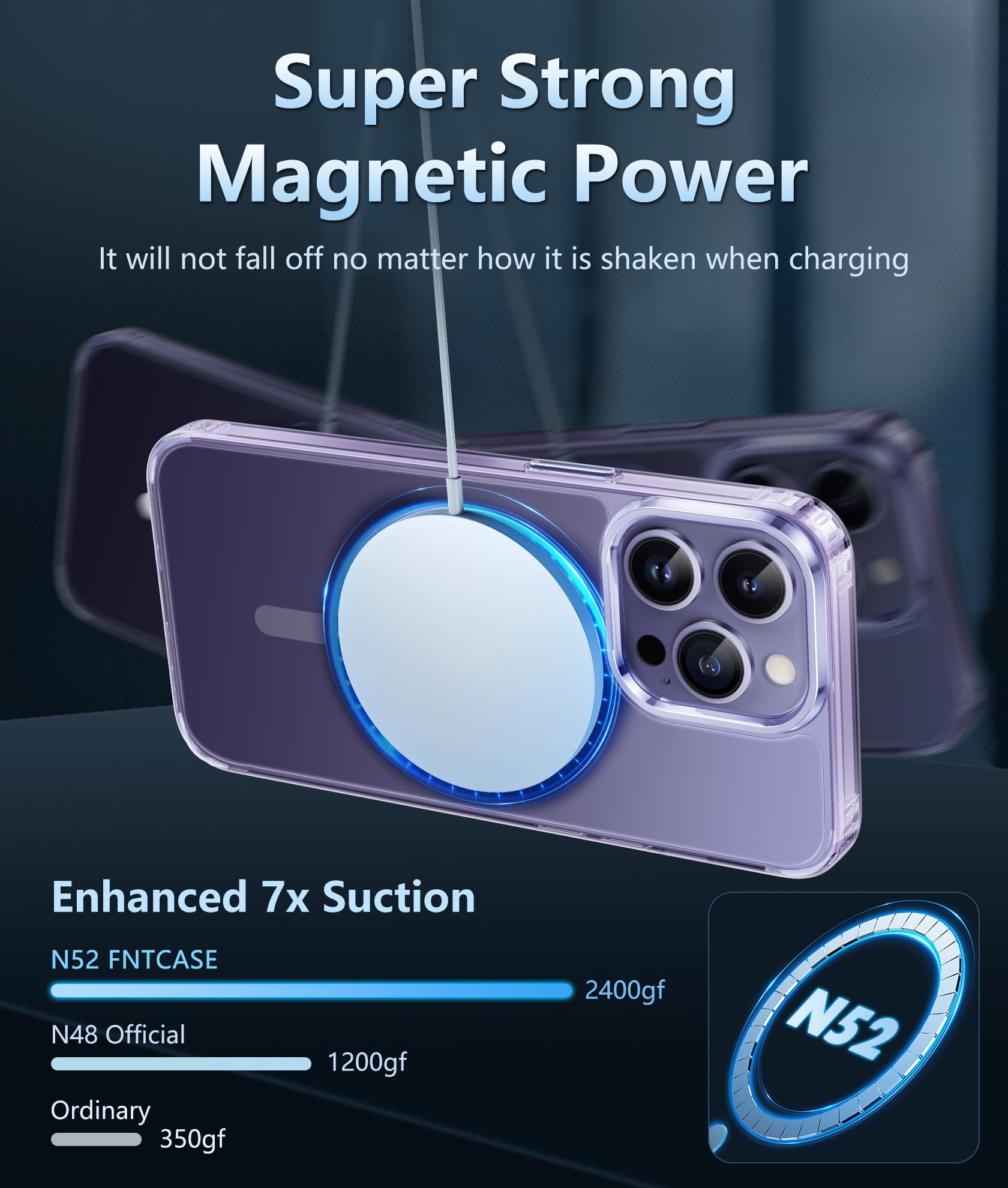 FNTCASE for iPhone 14 Pro Case: for iPhone 13 Pro Case Clear Magnetic Drop Protective Slim Cases | Shatterproof Rugged Hard Crystal TPU Cover & Transparent Shockproof Thin Phonecase (A-Clear)