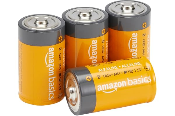 Amazon Basics D Cell Everyday Alkaline Batteries -Pack of 4