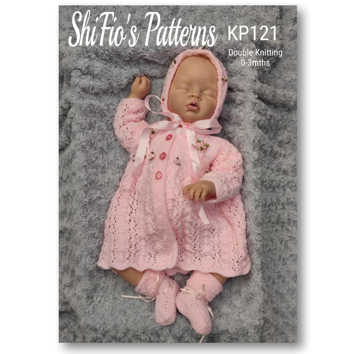 Knitting Pattern for Babies Jacket, Bonnet and Matching Booties in Double Knitting, Baby Double Knitting Pattern, 0 to 3 Months, KP212