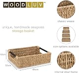 woodluv Storage Baskets Nesting Organiser 44x32x12.5 cm Seagrass view 5