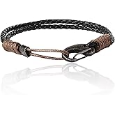 Lucky Brand Carabiner Cord Stainless Steel Bracelet for Men, Braided Bracelet, Mens Jewelry