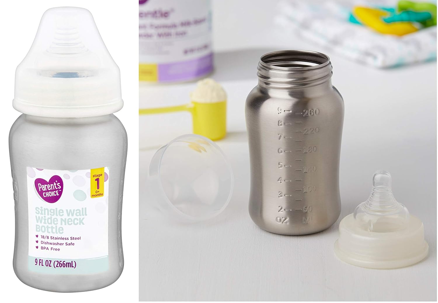 parents choice stainless steel baby bottles
