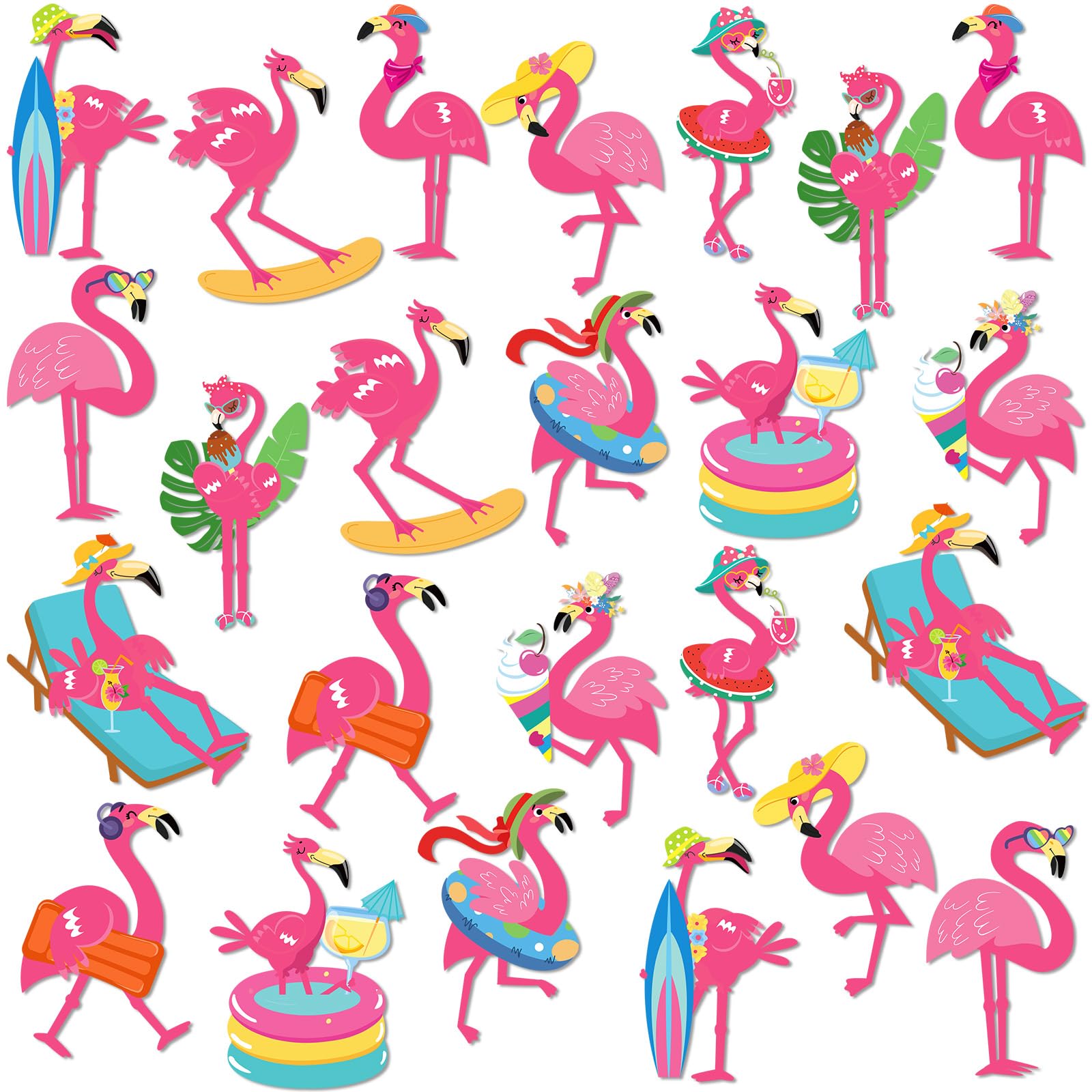 Photo 1 of Zhanmai 24 Pcs Pink Flamingo Magnets Decoration Summer Refrigerator Magnets Tropical Flamingo Garage Door Magnet Flamingo Decorative Car Magnetic Stickers for Fridge Mailbox Cabinet Home Summer Decor
