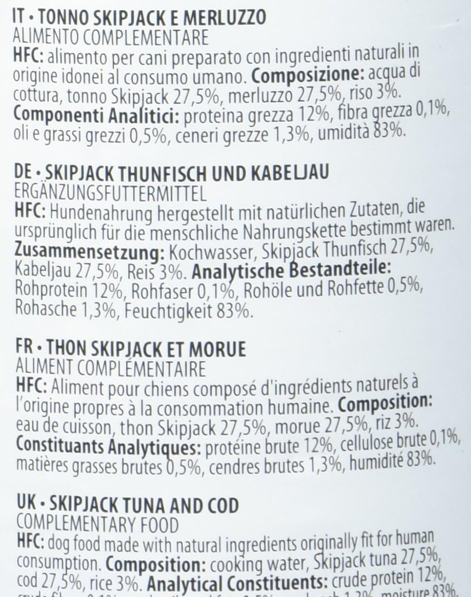 Almo Nature HFC Natural - Skip Jack Tuna and Cod- Wet Dog Food (Pack of 12x 280g tins), 290 g (Pack of 12) - Image 3