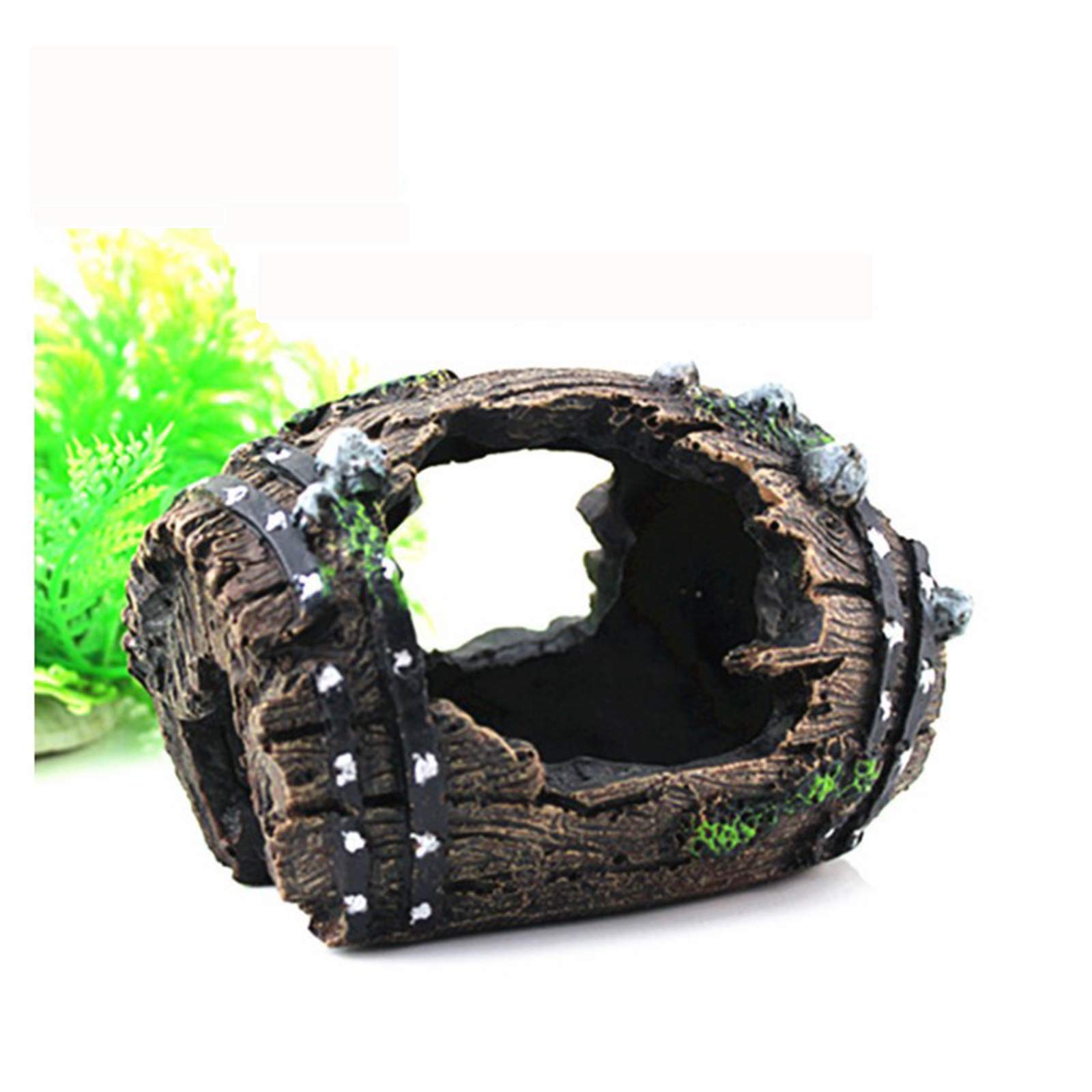 Dulau 1 Pieces Resin Aquarium Ornament, Fish Tank Resin Wine Bucket Ornament, Artificial Fish Tank Shelter, Cave Landscape Fish Tank Decoration Accessories, for Fish Shrimp Hiding