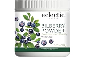 ECLECTIC INSTITUTE Eclectic Herb - Bilberry Powder Supplement | Vision Health, Cardiovascular Support & Circulation | Superfood Vitamin & Mineral Supplement | Freeze Dried, Vegan, Non-GMO, Gluten Free (3.2 oz | 90 g)