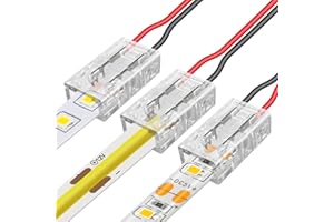 RGBZONE 25 Pack 2-pin 8mm LED Connectors Gapless Solderless LED Strip to Wire Quick Connection for 8mm Wide COB/SMD 2835/3528
