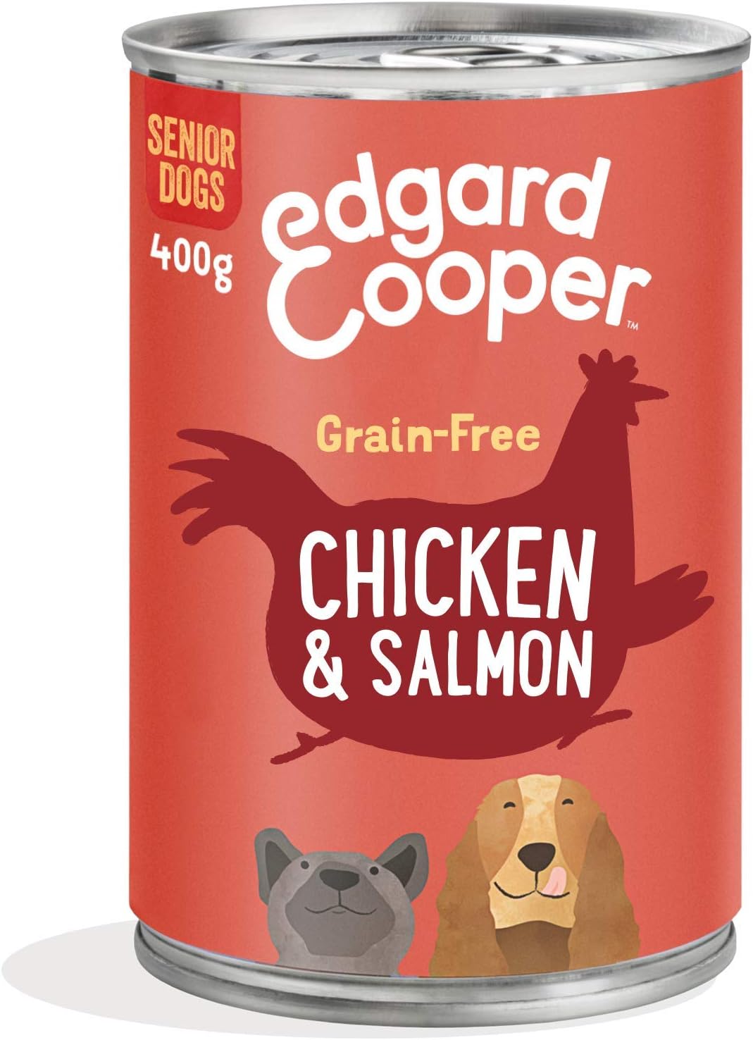 Edgard Cooper Senior Grain-Free Wet Dog Food, ChickenSalmon 6 x 400g, Natural Dogs Food in Tins with Fresh Meat, High Protein