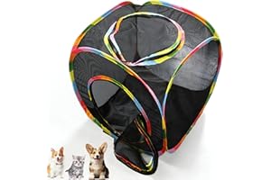 Cat Cube Tent, Rolling Cat Cube, Mesh Cubes for Cats, Pet Play Cubic Outdoor, Folding Pop Open Pet Animal Playpen, Ventilated