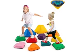 Costzon Stepping Stone for Kids, Non-Slip Toddler Balance Stones, Balance Blocks for Indoor/Outdoor Exercise, Coordination, Obstacle Course Set for Daycare, Gift for Kids Above 3