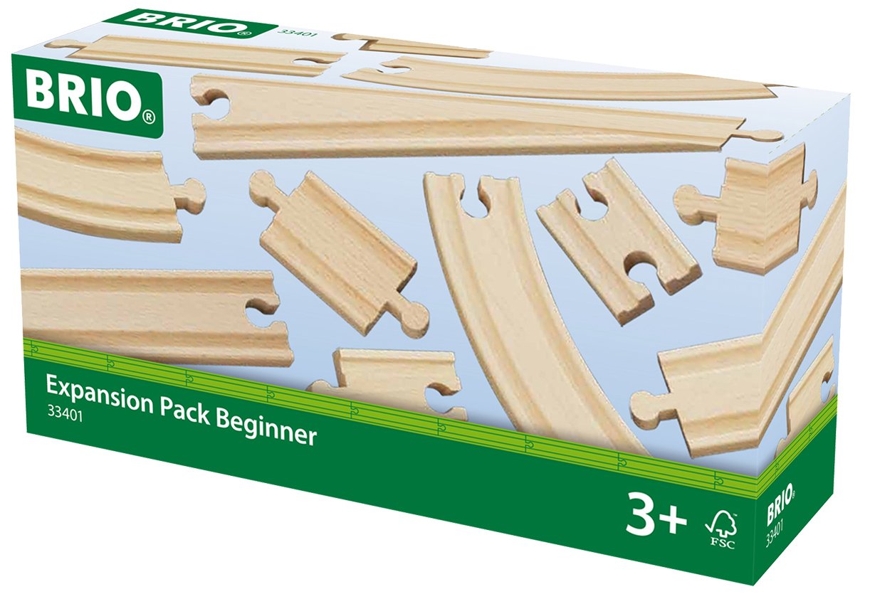 BRIO World Expansion Pack Beginner - 11-Piece Wooden Train Track Set - Compatible with All Railway Sets - FSC-Certified Wooden Tracks - Enhances Cognitive Skills - Durable & Safe - Ages 3 & Up