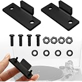 LUTQ Black Turntable Dust Cover Hinges - Repair Tabs and Hinge Brackets for Technics SL-D2 3200 B2 Q2 D3 - Easy Installation for Turntable Dust Cover Repair