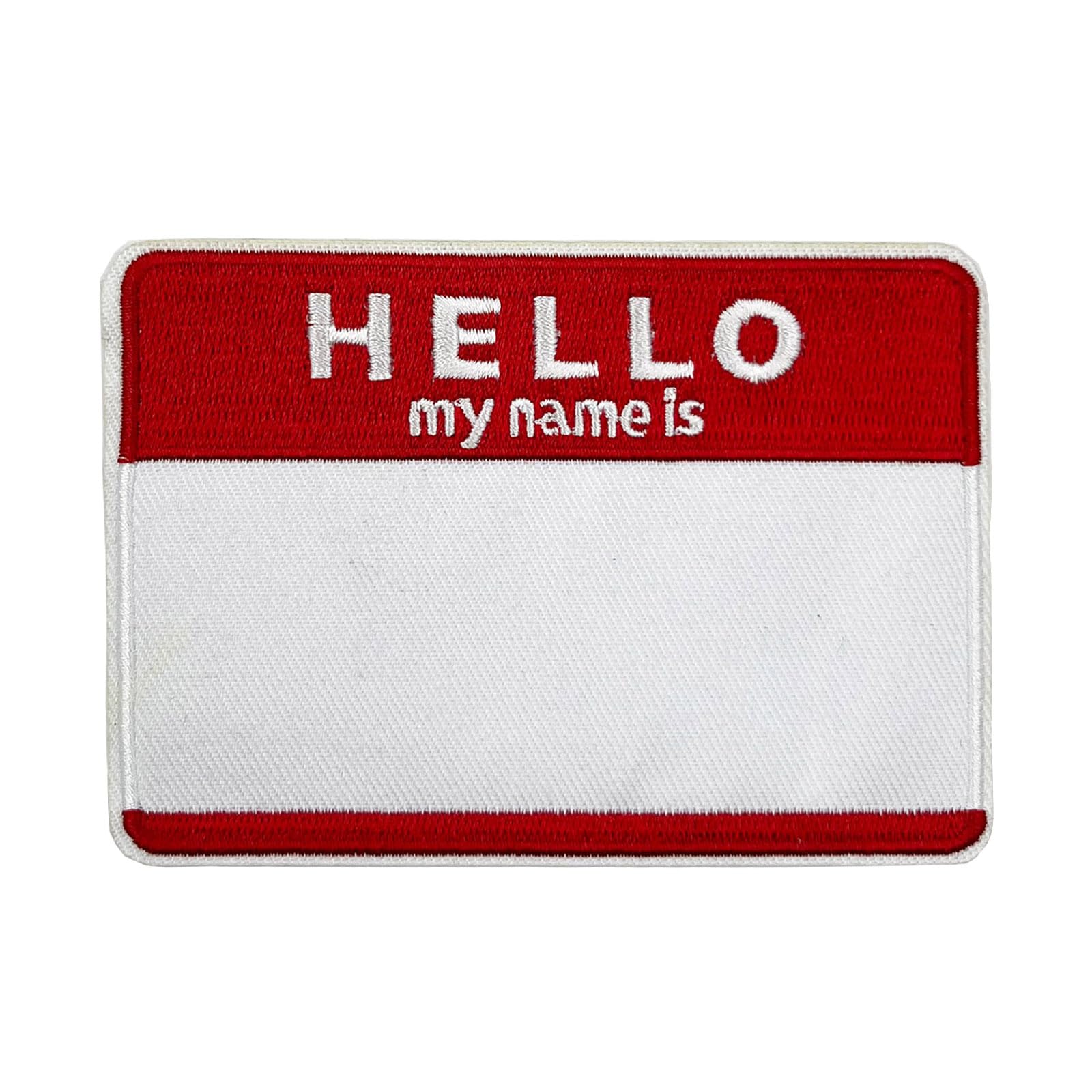 Photo 1 of 4" Hello My Name is Blank Name Tag Embroidered Iron on Patch