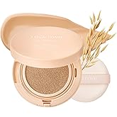 LOVB LOVB Natural Cover Glow Cushion Foundation | Satin Radiant Finish | Korean Foundation Makeup | Long-Lasting Natural Coverage | for All Skin Types 0.42 oz. (23N Natural Beige)