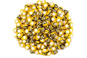 Newbested 300 PCS Tiny Self-Adhesive Wood Bees,Flatback Embellishment Wood Bumble for Scrapbooking DIY Craft Decor