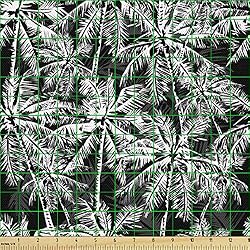 Ambesonne Vintage Palm Fabric by The Yard, Print of