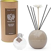Aberscent Premium Reed Diffuser Set - Clean Cotton 5.07oz | Long-Lasting Therapeutic Home Fragrance | Luxury Ceramic Base, Refillable Bedroom & Office Decor